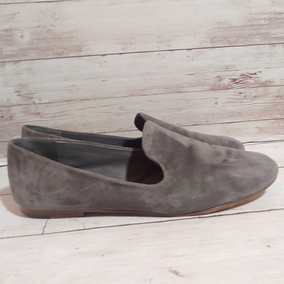 Vince Shoes - Vince grey suede smoking loafer flats